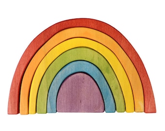 Wood Rainbow toy | Wood stacker/ Montessori toys/ Waldorf toys/ Handmade baby gift/Educational toys/ Wooden blocks/ Natural toddler toy