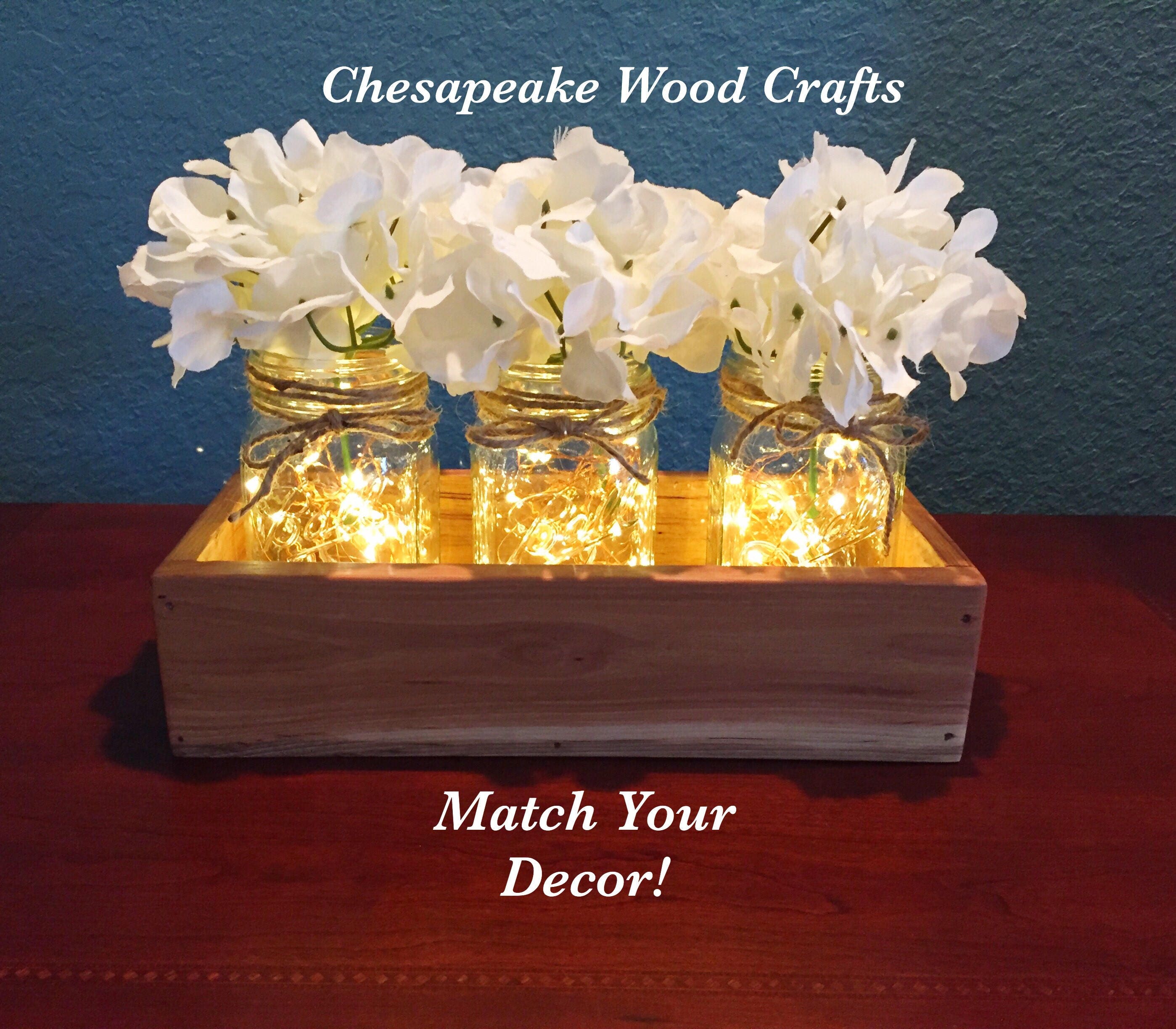 Lighted Mason Jar Centerpiece Decor Table Kitchen Rustic Lighted Mason Jar Centerpiece Decor Table Kitchen Rustic