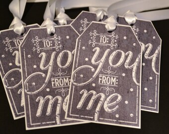 Chalkboard style Christmas Gift Tags - To You From Me