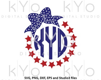 4th of July svg American monogram svg Fourth of July svg Patriotic monogram svg Independence Day svg files for Cricut Silhouette USA svg