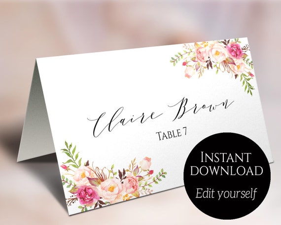 Word Template Place Cards 6 Per Sheet