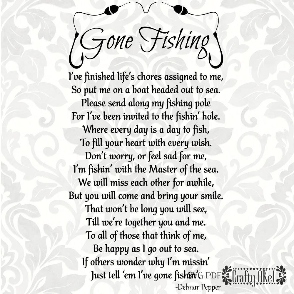 Download Gone Fishing Poem Bereavement Mourning Sympathy Grief