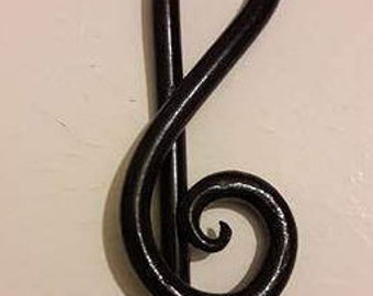 Forged steel/stainless steel music clef hooks