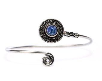 Boho Tribal Bangle Lapis Lazuli Gemstone Bracelet Adjustable Gift Boxed + Giftbag + Free UK Delivery WBB31