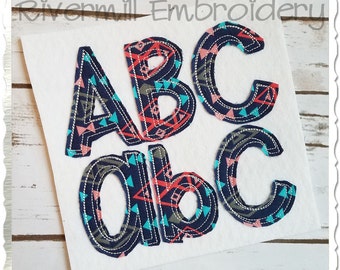 Shake It Off Raggy Sketch Applique Machine Embroidery Font Alphabet - 4 Sizes