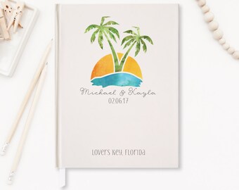 Wedding Guest Book, Beach Wedding Guestbook, Destination Wedding Guestbook, Palm Tree Guest Book, Wedding Memory Book, Wedding Notebook
