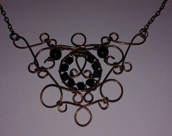 Copper wire wrapping necklace