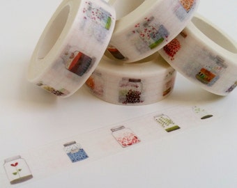 Cute Floral Mason Jar Washi Tape