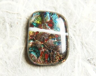 Dichroic Fused Glass Focal Cab Bead Pendant Necklace