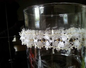 Yellow and Gold Deinty Wedding Garter - Handmade lace