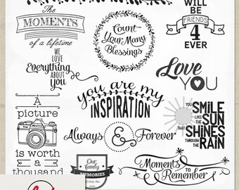 Digital and Printable Overlay Word Set Art - Instant Download - Words Matter - Photography Overlays