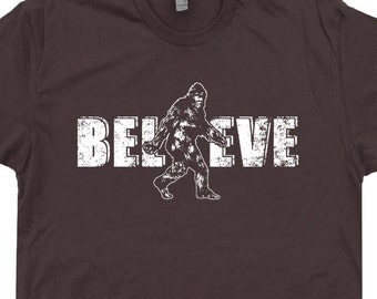 Bigfoot Believe T Shirt Bigfoot Shirt Sasquatch Research Team Shirt Cool Vintage Shirt Yeti Mens Womens Kids Youth Bigfoot Tee Shirts