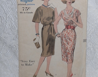 Vogue 9950 Pattern Misses' Slim Dress Kimono Sleeves Day Evening Size 12 Bust 32 Vintage 1960's Easy