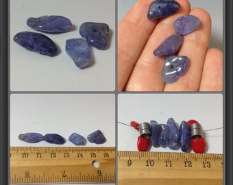 Tanzanite 4 beads- 13to 18mm long