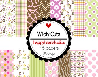 Digital Scrapbookinging WildlyCute -INSTANT DOWNLOAD