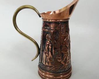 Vintage Copper and Brass Pitcher