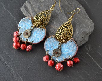 Earrings ethical jewelry Bohemian, boho, ethnic style, jewelry handmade, gypsy, Hippie style, gypsy style jewelry
