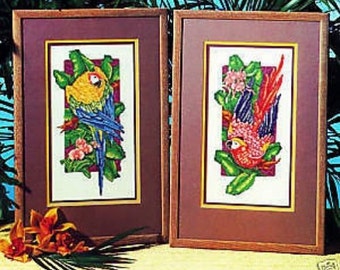 Paradise Macaws Cross Stitch Chart Pattern Paul Brent 2 Stunning Designs