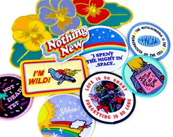 PATCHES 5 PACK, Embroidered Iron-On Patch 5 Pc SET Embroidered Patch, Iron On Patch, Sew On Patch, Patches for Jackets
