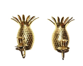 Vintage Pineapple Wall Sconce Pineapple Candle Holders Hollywood Regency Wall Sconces Pineapples Ananas Pina