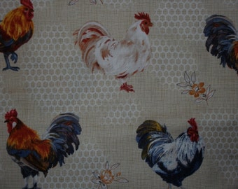 Cotton Fabric Bright colored Chickens BON APPETIT by Windham Fabrics Sold by the Yard