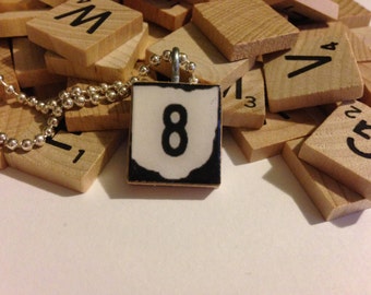 Route 8 Akron Ohio Scrabble Tile Pendant With Ball Chain Necklace