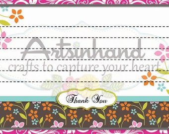 Brown & Pink Thank You Flat Card