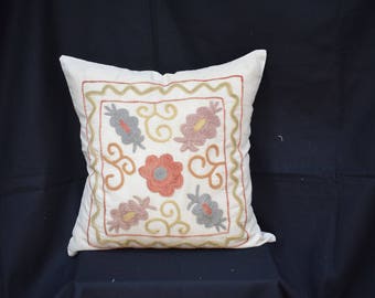 Couch Suzani pillow cover Handwoven pillow cover Pastel Suzani pillow cover Set pillow cover Decorative pillow cover Sofa pillow S-14