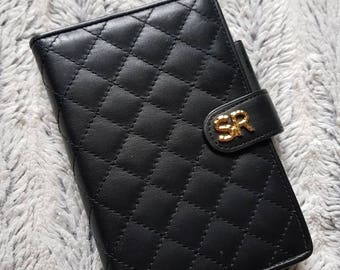 Sonia Rykiel quilted leather organizer notepad purse vintage