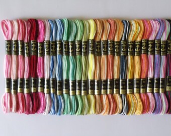 27 Anchor Variegated and Multi Colour 6 Strand Floss