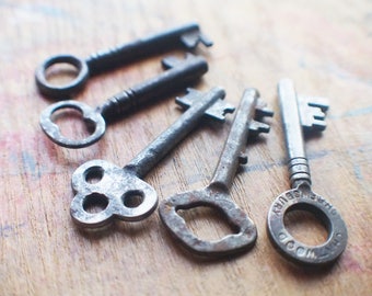 Antique Skeleton Key Lot - Perfect Pendant Set - Instant Collection