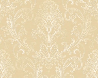 BR6264 Linear Damask Scroll Wallpaper