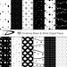 Christmas black and white digital paper - Christmas wallpaper - christmas paper set for invites, card making, scrapbooking