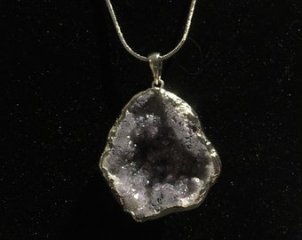 Purple geode pendant