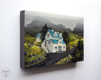 Icelandic Wool Shop - Original Painting by Nicole Gustafsson