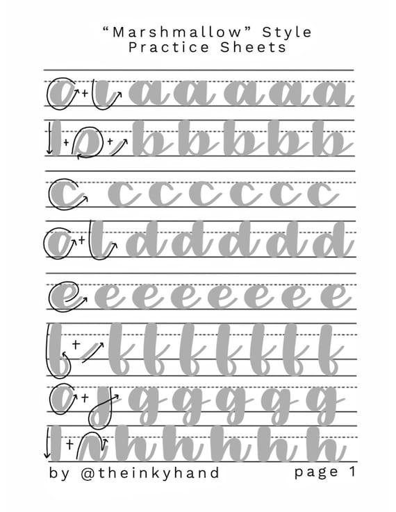 Printable Brush Calligraphy Practice Sheets Pdf Free