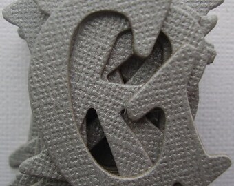 GRAY Shimmer - Grey Chipboard Alphabet Letters Die cuts - 1.5" tall