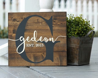 Family name sign, Last name sign wood, Custom wood sign, Personalized Wedding gift, Gallery wall, Family name sign wood, Established sign