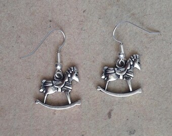 Rocking horse, earrings silver