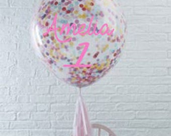 Personalised giant confetti balloon,first birthday,baby shower,cake smash,bubble balloon,party gift
