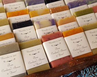 60 shower favors, 1 oz soaps, rustic wedding, soap favors, soap bar, wedding favors, favors, handcrafted soap, guest soaps, party favors