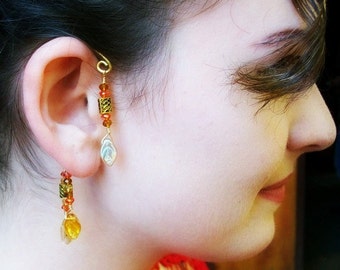Fantasy Elemental Ear Cuff Autumn Leaves