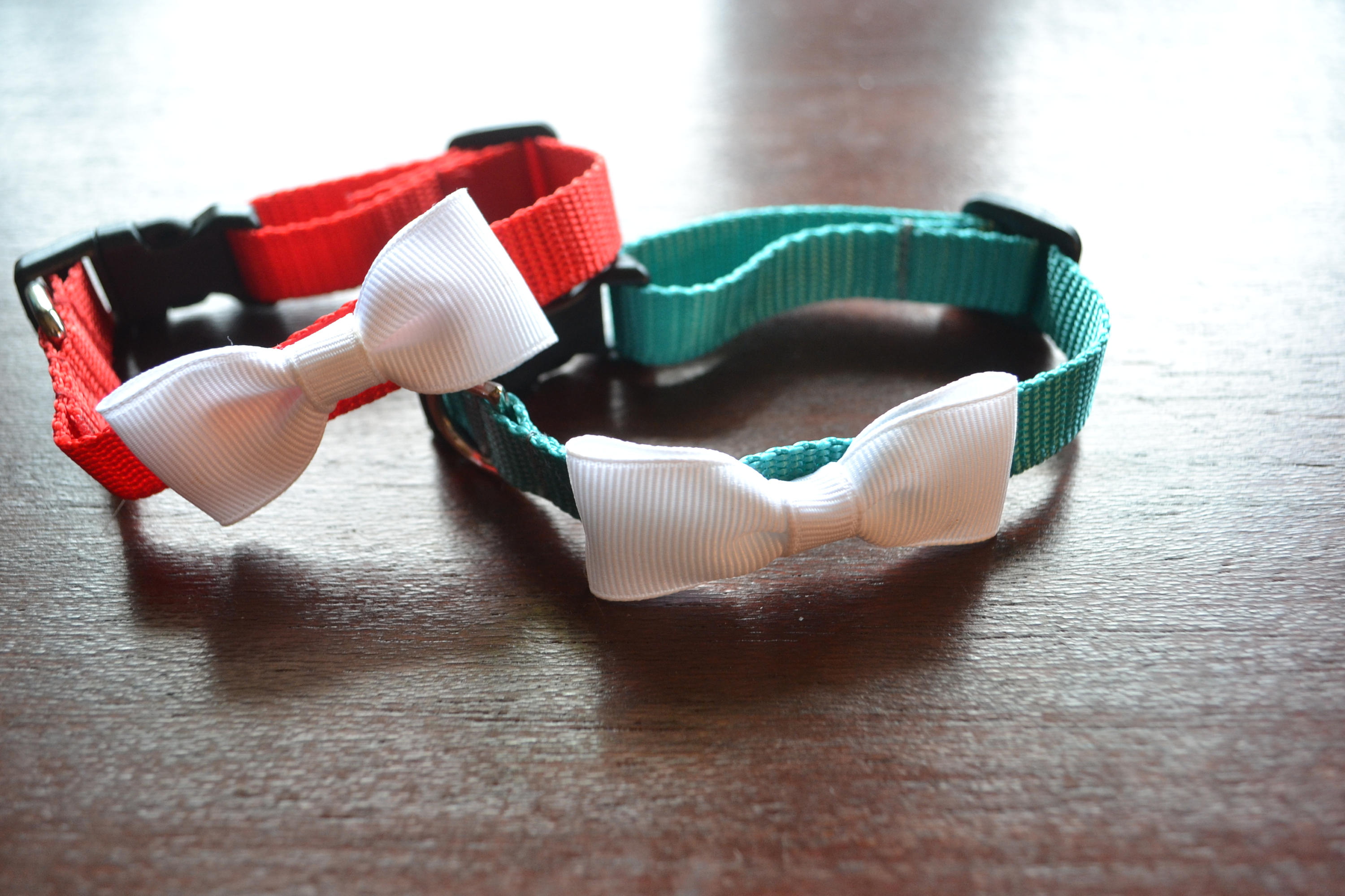 Small Dog Velvet Bow Tie Adjustable Collars Teal Collar