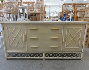 Rattan Chippendale Ficks Reed Credenza
