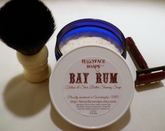 BAY RUM Luxury Tallow & Shea Butter Shaving Soap 5 oz Tub