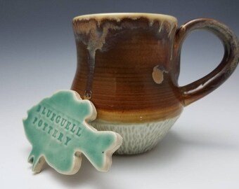 Hand Carved Textured Coffee Mug