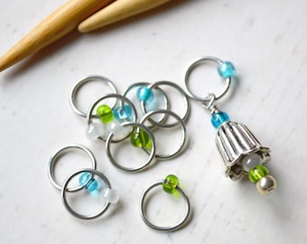 SALE!! Bellflower / Knitting Stitch Marker Set / Snag Free / Small Medium Large Sizes Available