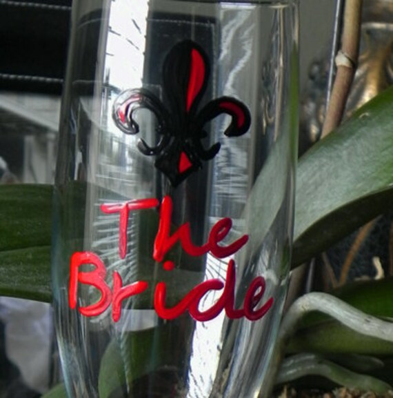 Arkansas State Wedding champagne flutes