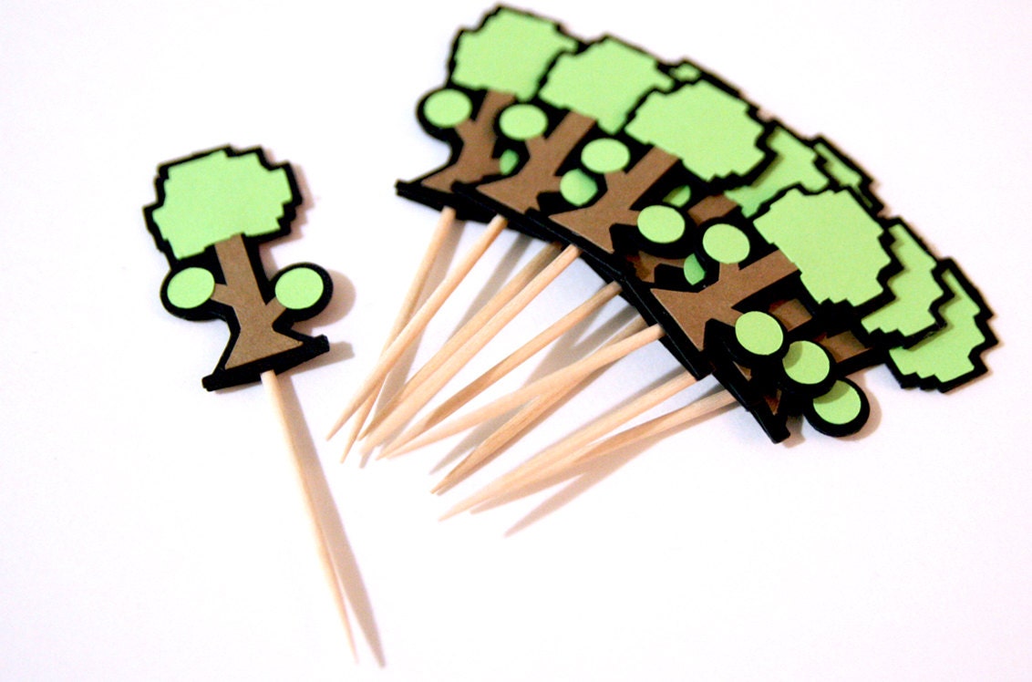 Terraria Tree Food Picks Terraria Tree Cupcake Toppers