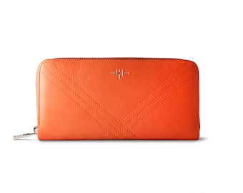 Ladies wallet Eve - Ladies Leather Wallet : Orange and Creme